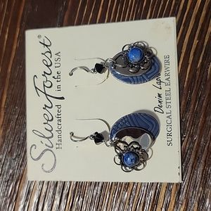 Silver Forest Denim Lapis Earrings